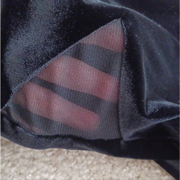 Bardot Velvet Mini Dress Mesh Back & Cut Outs Black 6 - Picture 10 of 14